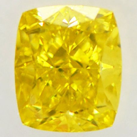 Cushion Cut Diamond Fancy Yellow IGI Certified 0.44 Carat VVS2