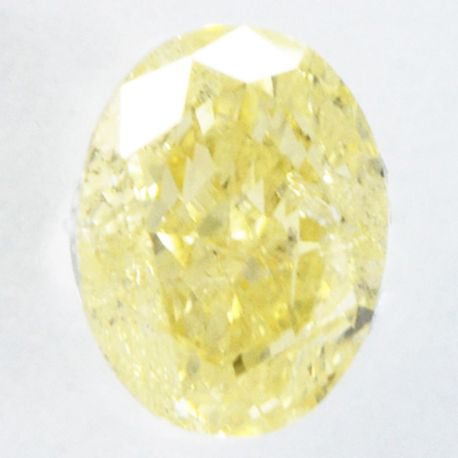 Oval Cut Diamond Natural Fancy Yellow Color I1 IGI Certified 0.39 Carat