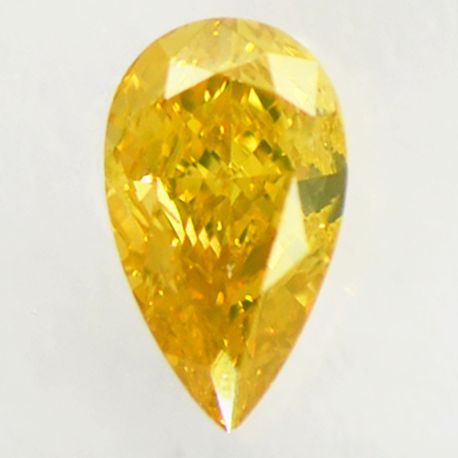 Pear Shape Diamond Brown Yellow 0.38 Carat SI1 IGI Certificate