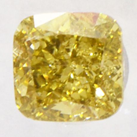Cushion Cut Diamond Fancy Yellow Brown Color 0.39 Carat SI1 IGI Certificate