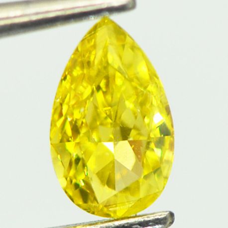 Pear Shape Diamond Fancy Yellow Color 0.38 Carat VS2