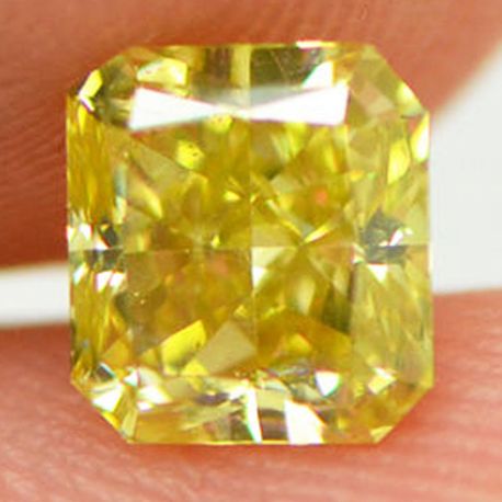 Loose Radiant Diamond Fancy Yellow 1.07 Carat SI1