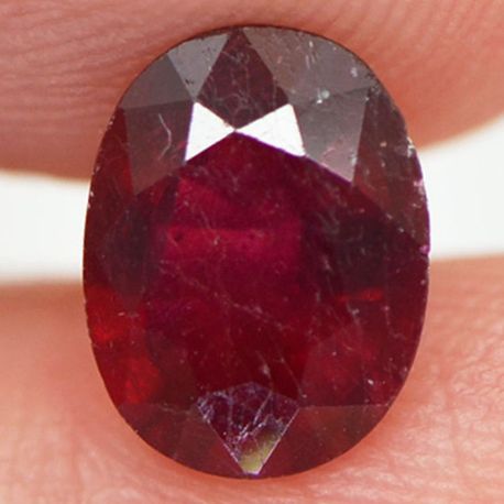 Loose Red Ruby Oval Cut Gemstone 1.45 Carat