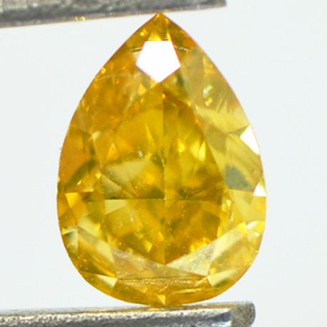 Fancy Brownish Orangy Yellow Pear Diamond 0.70 Carat SI2 GIA Certificate