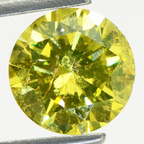 Round Diamond Fancy Yellow Color 2.01 Carat SI1