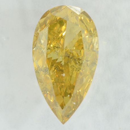 Pear Shape Diamond Fancy Yellow Brown 0.56 Carat SI2 IGI Certificate