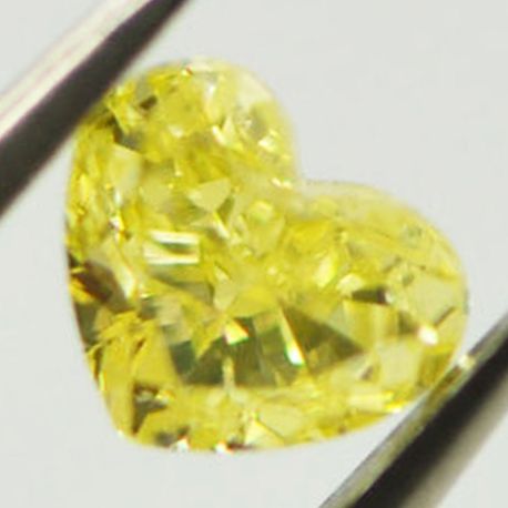 Yellow Heart Shape Diamond 0.71 Carat SI1 Certified