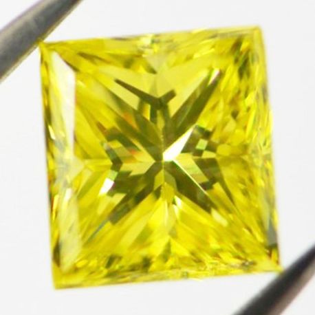 Princess Cut Diamond Yellow Color 1.42 Carat VS2