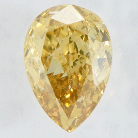 Pear Shape Diamond Fancy Yellow Brown Color 0.57 Carat VS1 Certificate