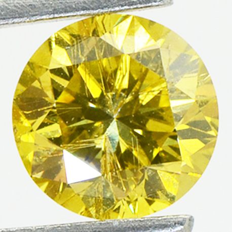 Round Cut Diamond Fancy Yellow Color SI1 1.08 Carat