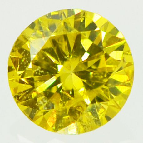 Round Cut Diamond Fancy Yellow Color SI1 0.53 Carat