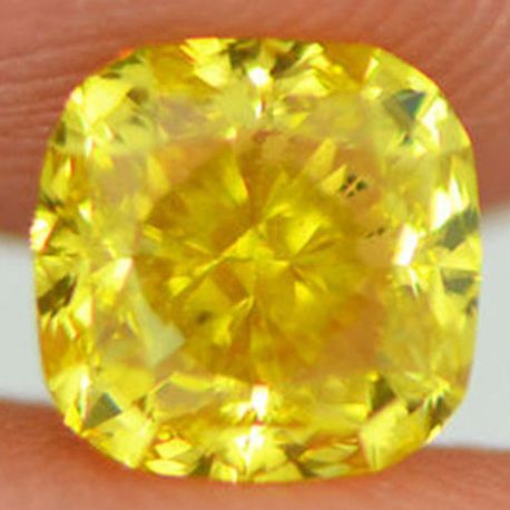 Cushion Cut Diamond Yellow Color Loose 1.01 Carat VS2