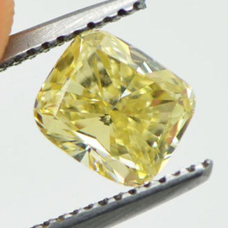 Cushion Cut Loose Fancy Yellow 1.08 Carat VS1
