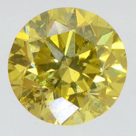 Round Diamond Fancy Yellow Color 0.90 Carat SI1