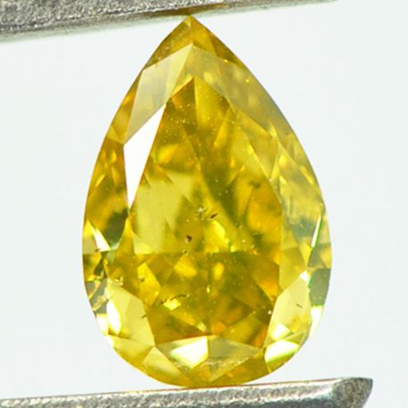 GIA Pear Shape Diamond Fancy Deep Brownish Yellow 0.63 Carat SI2