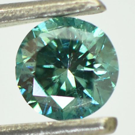 Green Diamond Loose Round Shape Fancy Color SI1 Enhanced Polished 0.44 Carat