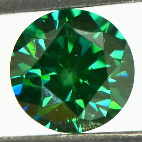 Round Shape Diamond Fancy Green Color 0.36 Carat SI2 IGI Certified