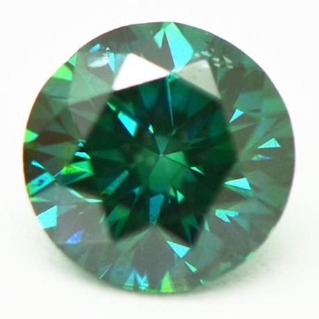 Round Cut Diamond Fancy Green IGI Certified 0.41 Carat SI2