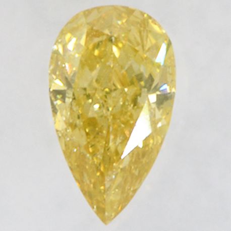 Pear Shape Diamond Fancy Yellow Brown Color 0.28 Carat SI2 IGI Certificate