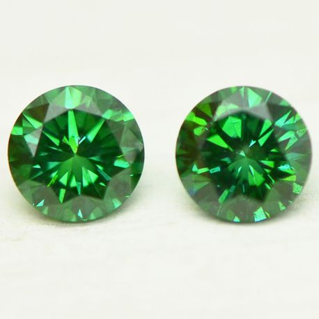 Diamond Pair Round Shape Fancy Green Color 0.41 TCW VS1