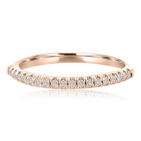 Diamond Wedding Band 14k Rose Gold Ring  0.20 Carat