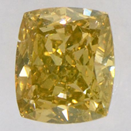 Cushion Cut Diamond Fancy Yellow Brown 0.30 Carat SI1 IGI Certificate