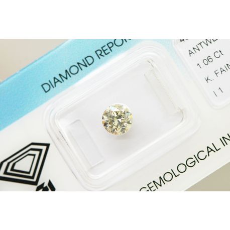 Round Cut Diamond 1.06 Carat K I1 IGI Certified