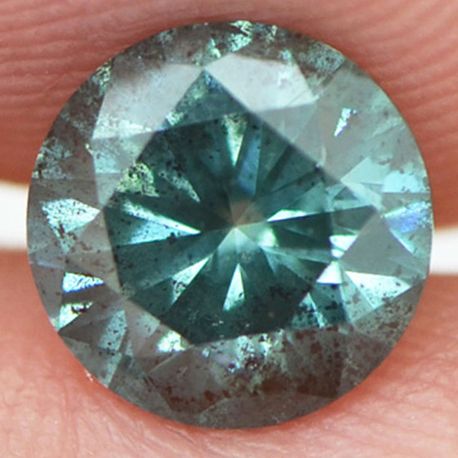 1.51 Carat Fancy Green Color Round Shape Loose Real Diamond I1 Certified Enhanced 7.24 MM For Wedding Ring