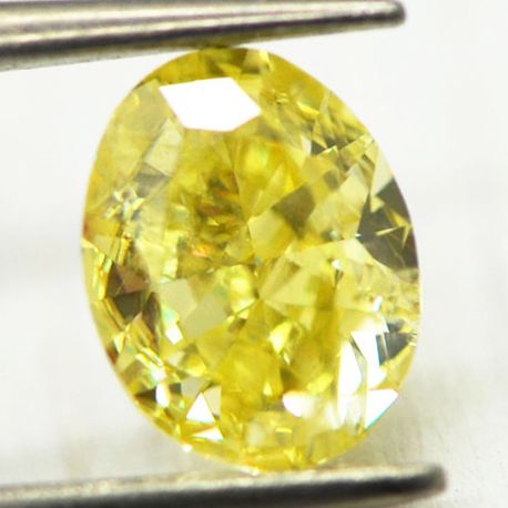 Oval Cut Diamond Fancy Yellow Color 1.32 Carat SI1