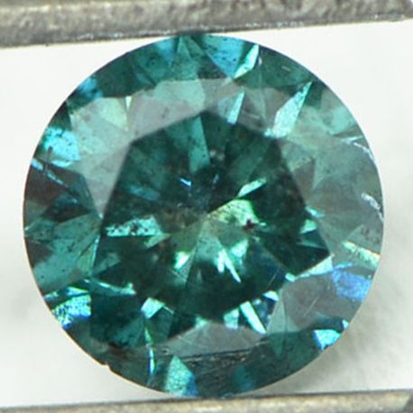 0.65 Carat Round Cut Fancy Green Color Loose Real Diamond SI2 Enhanced For Engagement Ring