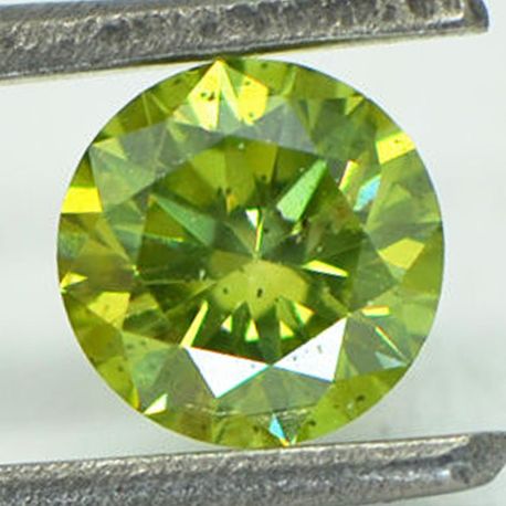 Round Cut Diamond Fancy Green 0.70 Carat SI1