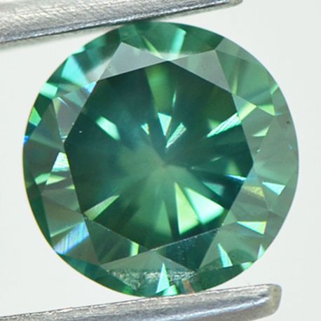 Loose Round Shape Diamond Fancy Green Color 1.42 Carat VS1 Certified Enhanced