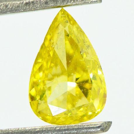Pear Shape Diamond Fancy Yellow Color SI1 1.01 Carat 