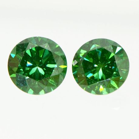 Round Shape Diamond Pair Fancy Green VVS2 0.52 TCW