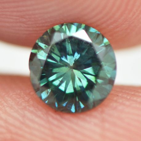 Loose Green Diamond Round Shaped Fancy Color 0.56 Carat SI1 Enhanced Certified