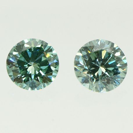 Round Diamond Pair Fancy Turquoise VS1 0.56 TCW