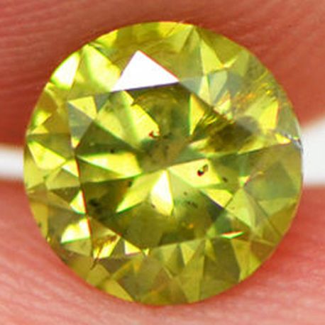 Loose Round Diamond Fancy Greenish Yellow 0.75 Carat SI1