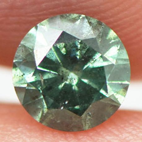 Fancy Vivid Green Color Round Shape Enhanced Loose Real Diamond 0.48 Carat VS2 For Engagement Ring