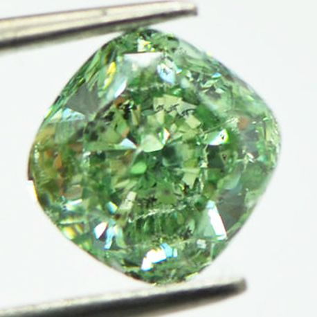 Cushion Cut Diamond Fancy Green Color 1.70 Carat SI1
