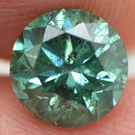 Loose Round Shape Fancy Green Diamond 1.66 Carat SI3 7.24X7.16 MM