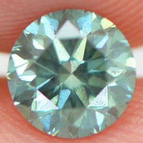 Round Diamond Fancy Green Loose 0.64 Carat SI1 5.35MM