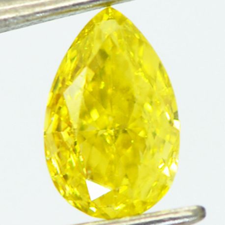 Pear Shape Diamond Fancy Yellow Color 0.51 Carat VS2
