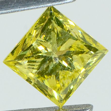 Princess Cut Diamond Fancy Yellow Color 1.03 Carat VS2