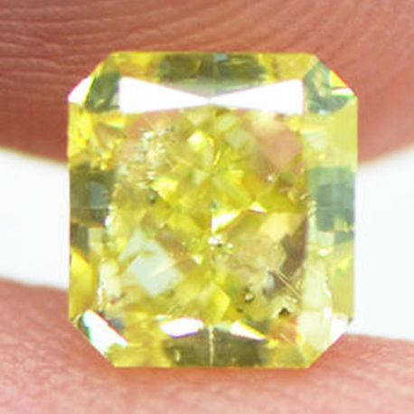 Loose Radiant Shaped Diamond Fancy Yellow 1 Carat Real Natural Enhanced SI1