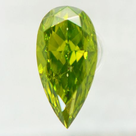 Pear Shape Diamond Fancy Green 0.52 Carat SI2 IGI Certificate