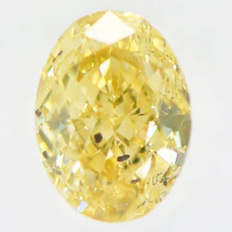 Oval Cut Diamond Fancy Yellow Color 0.71 Carat SI2 IGI Certificate
