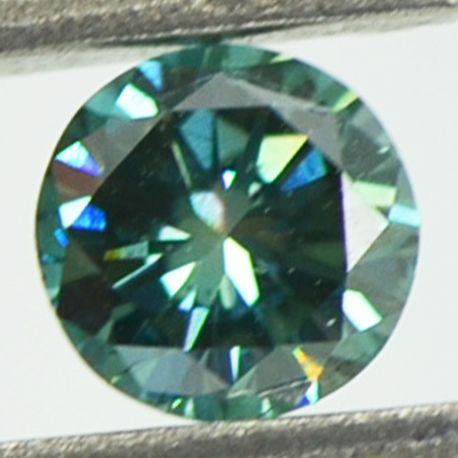 Round Shape Fancy Green Diamond 0.41 Carat VS1 4.90 MM