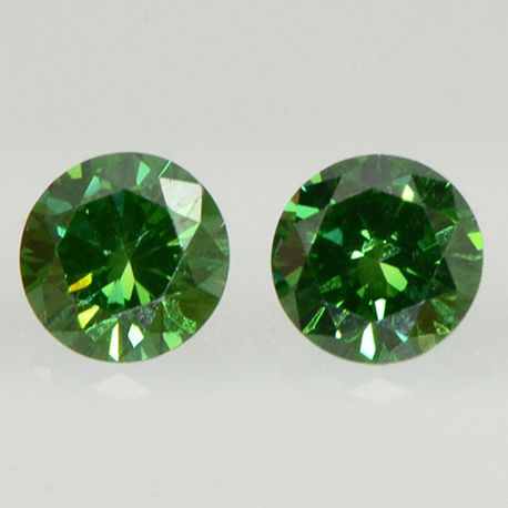 Round Cut Diamond Pair Fancy Green VVS2 0.46 TCW