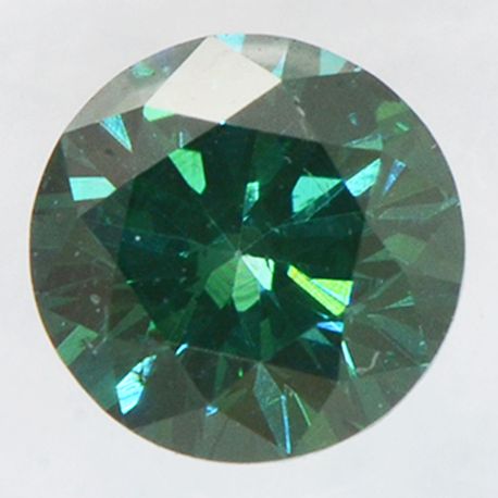 Round Diamond Fancy Blue Green Color 0.31 Carat SI2 IGI Certificate