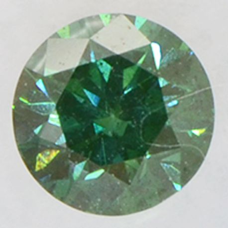 Round Cut Diamond Fancy Blue Green 0.34 Carat I1 IGI Certificate